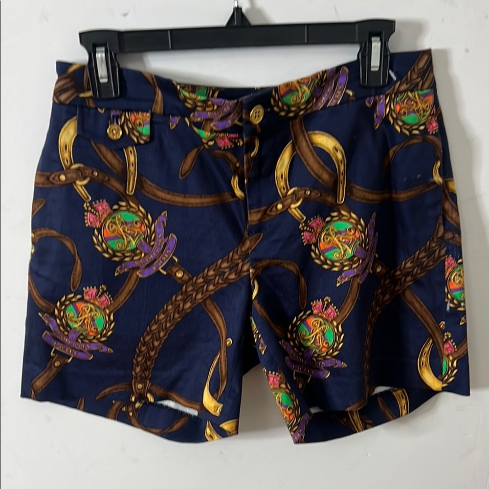 RALPH LAUREN EQUESTRIAN PRINT NAVY BLUE SHORTS SIZE 2